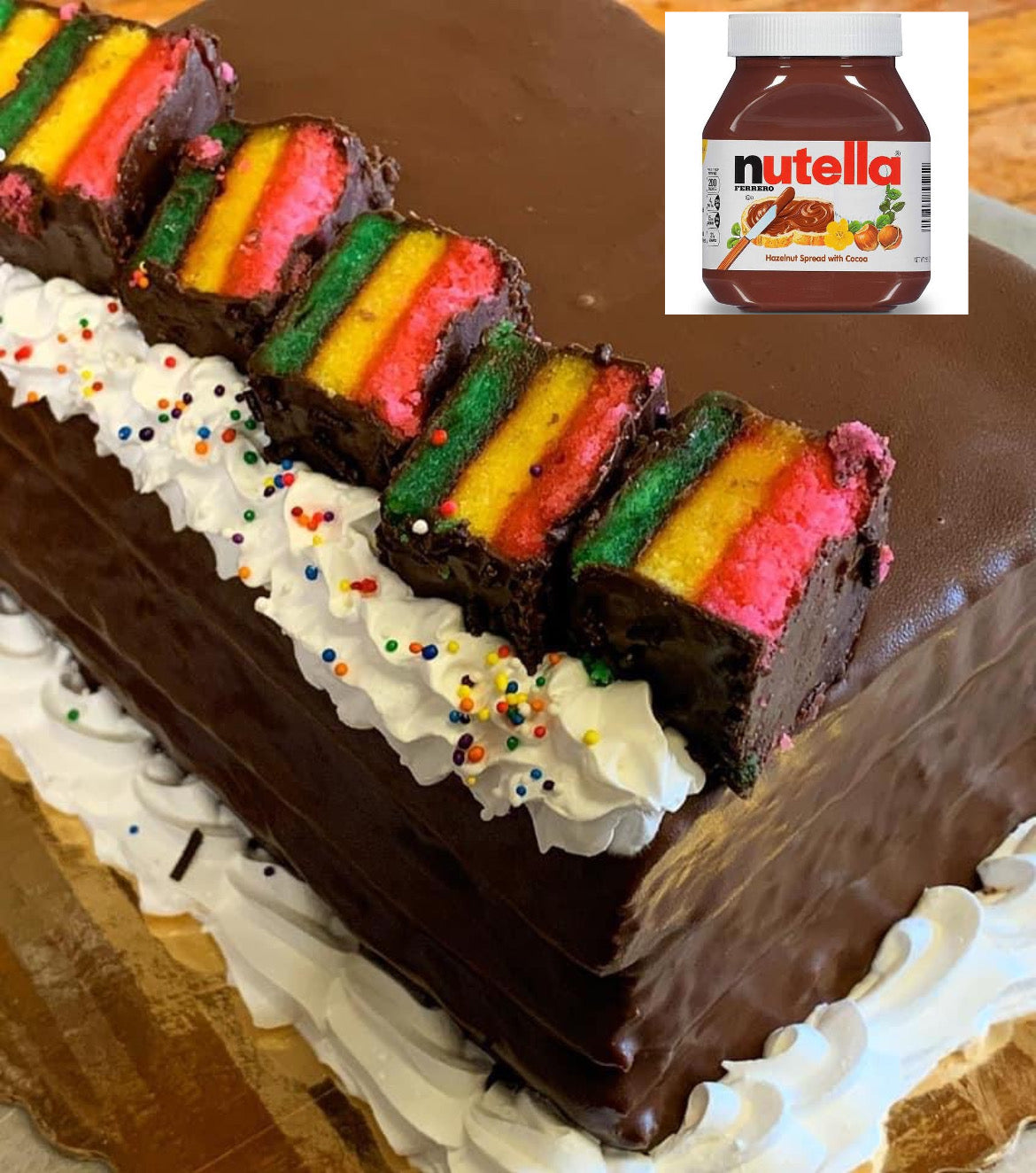 Rainbow Cookie Cake w/ Nutella