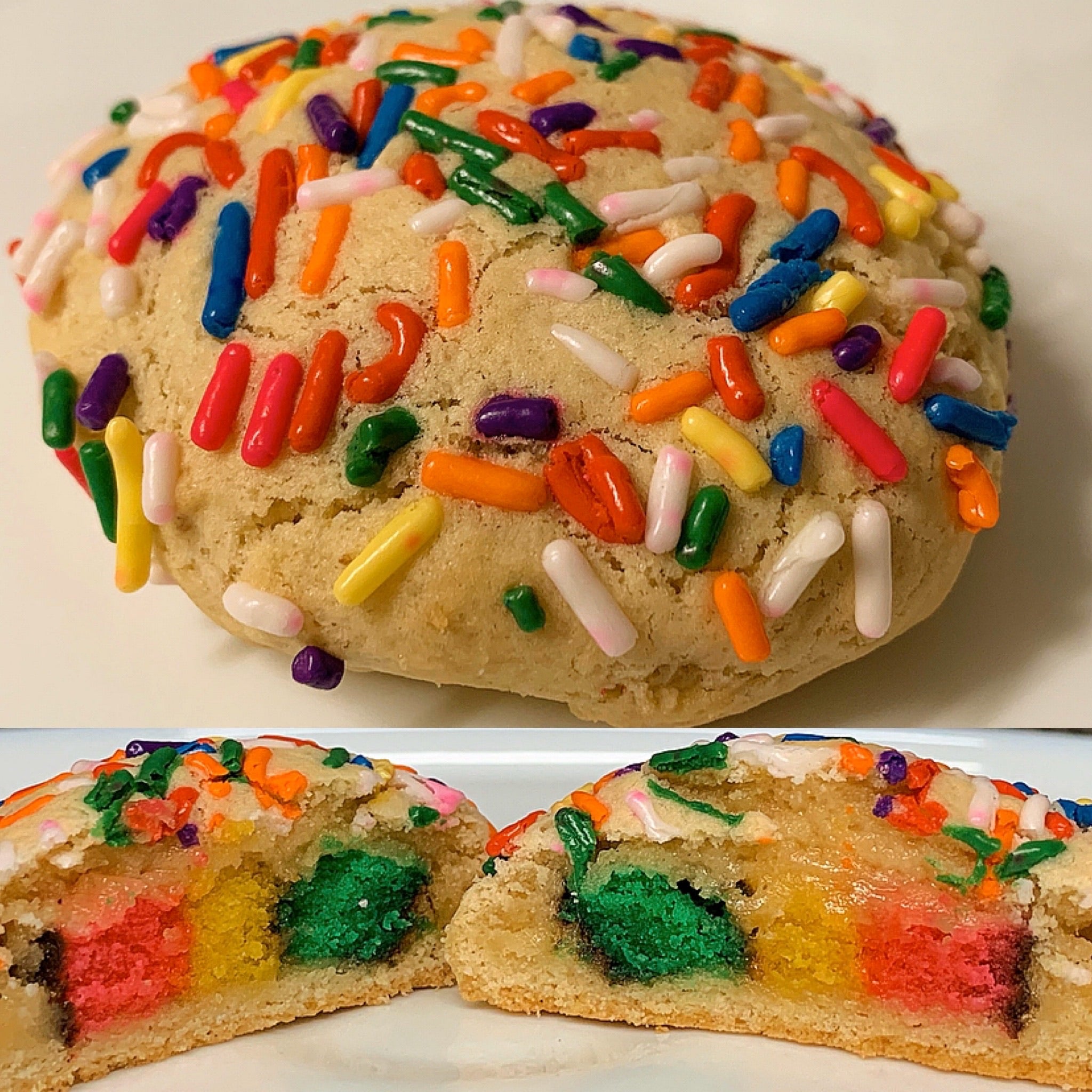 Rainbow Cookie stuffed Cookies