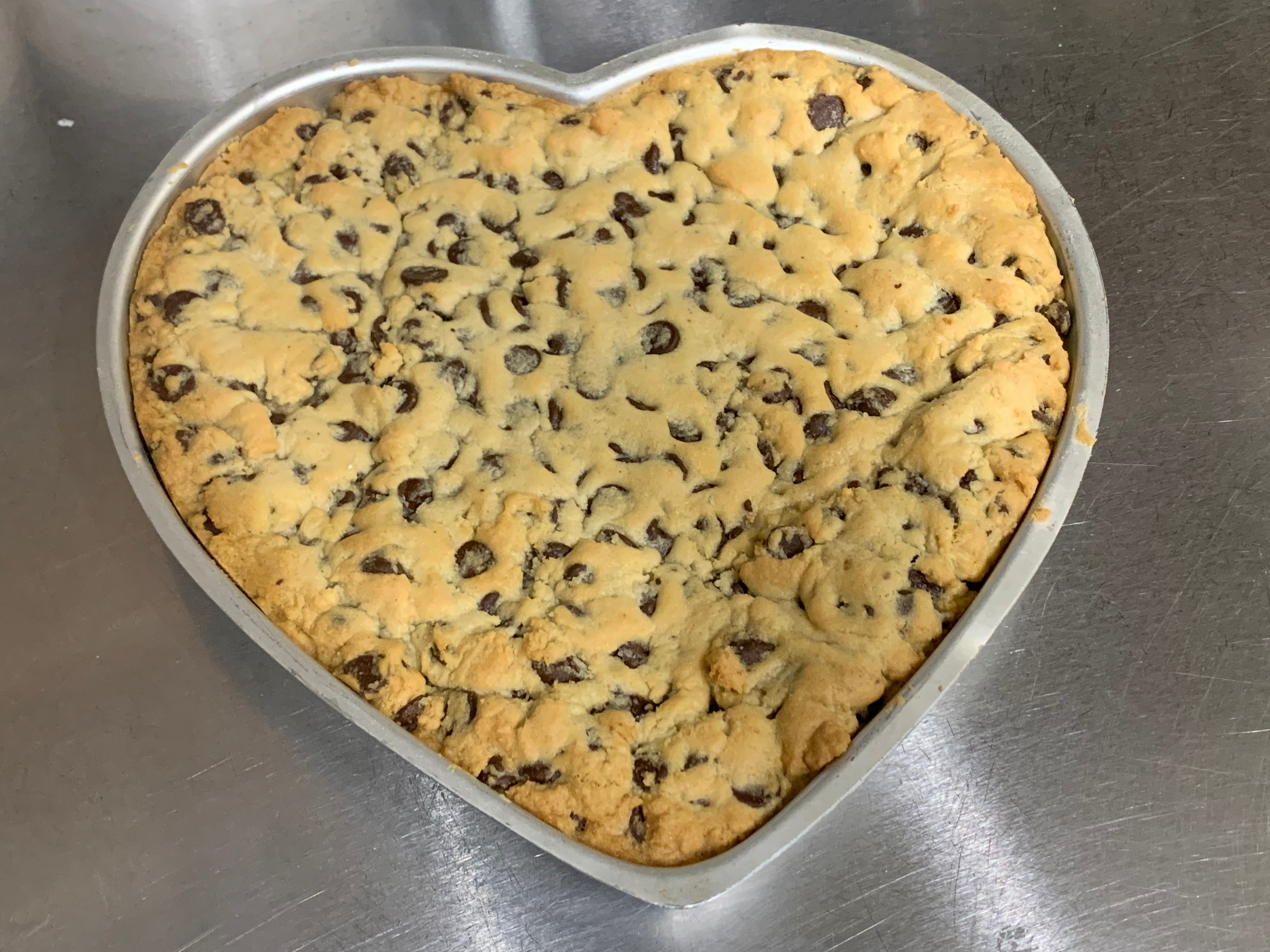 Large 9” Heart Shaped GLUTEN FREE Chocolate Chip Cookie